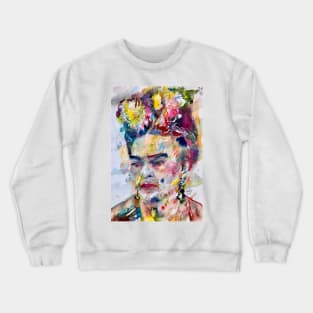 FRIDA KAHLO - watercolor portrait .4 Crewneck Sweatshirt